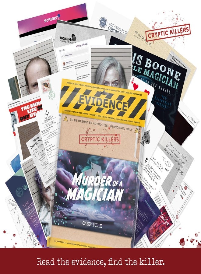 Cryptic Killers Unsolved murder mystery game - Cold Case Files Investigation Detective clues/evidence - Solve the crime - For individuals, date nights & party groups - Murder of a Magician - Image 4